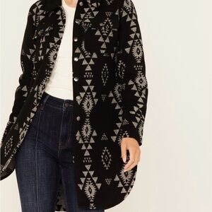 Shyanne Black and Gray Aztec Button Down Jacket